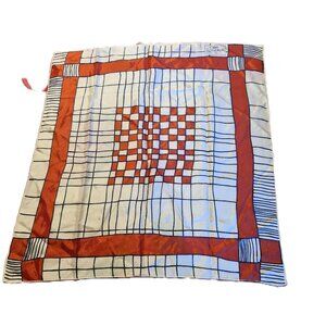 VTG B. Agnes du Paris Scarf Japan Made Acetate Checkerboard Tote Tie Bag Charm
